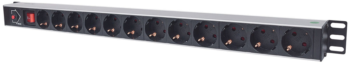Intellinet 714044 grenuttag 12 AC-utgångar 1U Svart