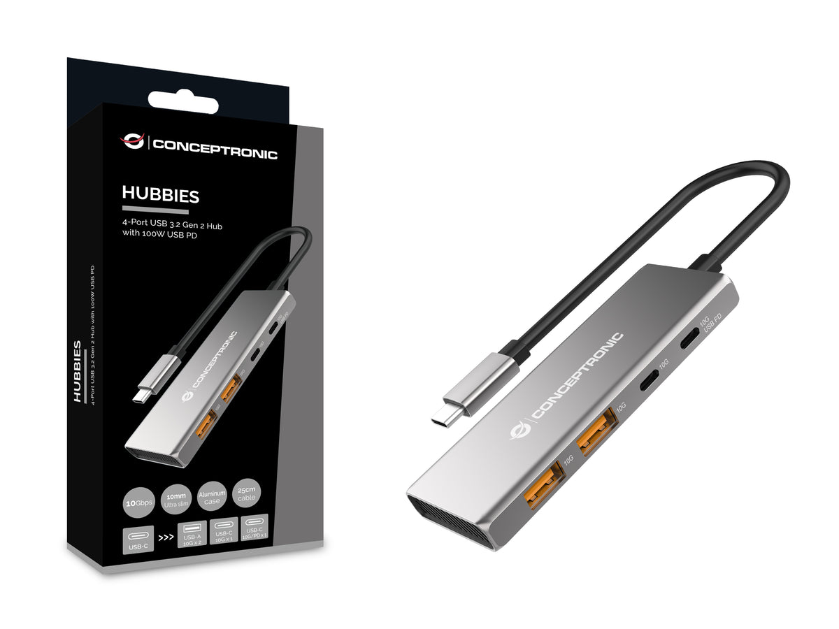 Conceptronic HUBBIES15G gränssnittshubbar USB 3.2 Gen 2 (3.1 Gen 2) Type-C 10000