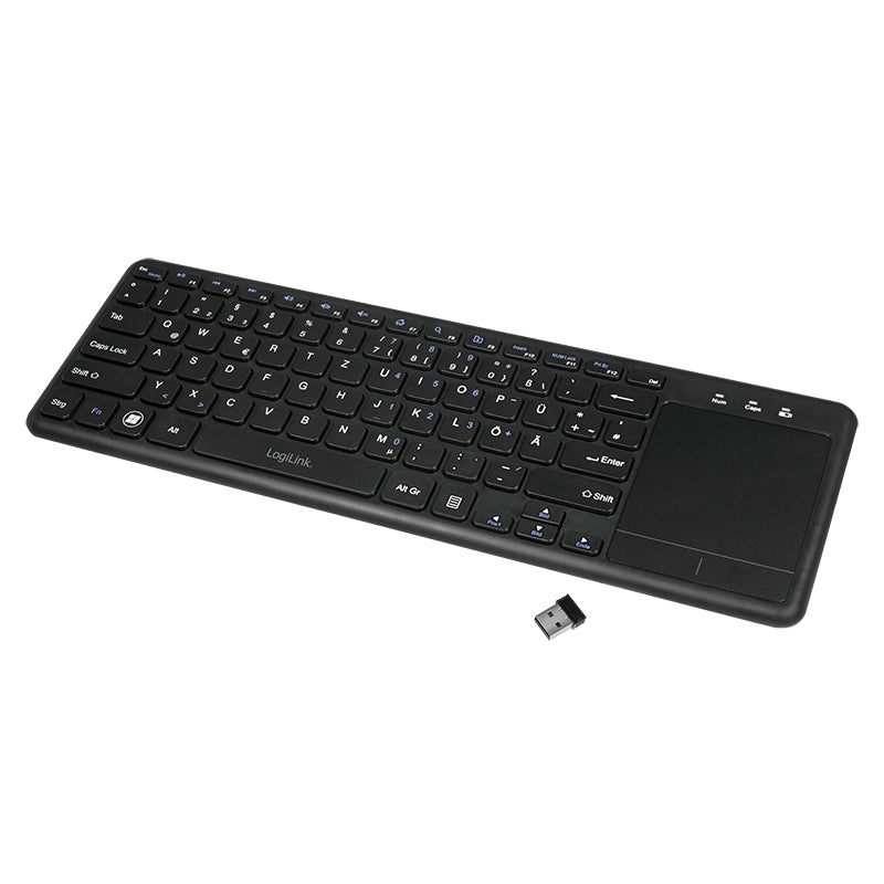 LogiLink ID0188 tangentbord Hem RF Trådlös QWERTZ Svart