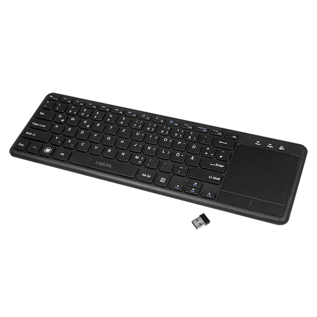 LogiLink ID0188 tangentbord Hem RF Trådlös QWERTZ Svart