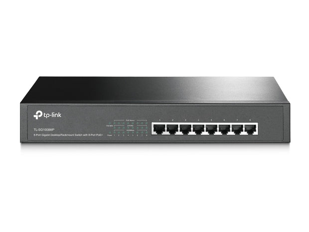 TP-Link TL-SG1008MP Ohanterad Gigabit Ethernet (10/100/1000) Strömförsörjning via Ethernet (PoE) stöd 1U Svart