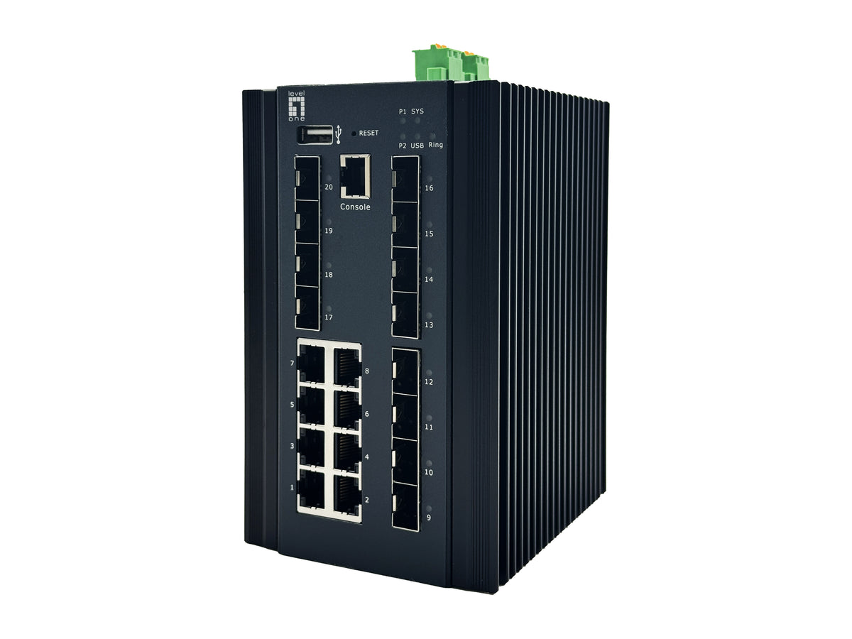 LevelOne IGU-2072 nätverksswitchar hanterad L2+ Gigabit Ethernet (10/100/1000) Svart