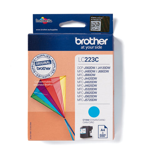 Brother LC223C bläckpatroner Original Cyan