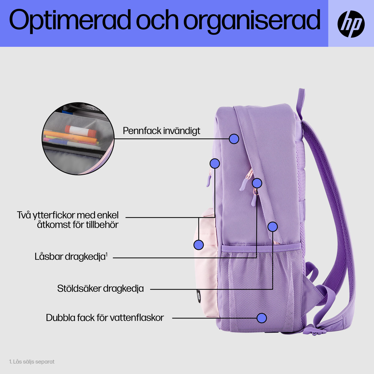 HP Campus ryggsäck i Lavender
