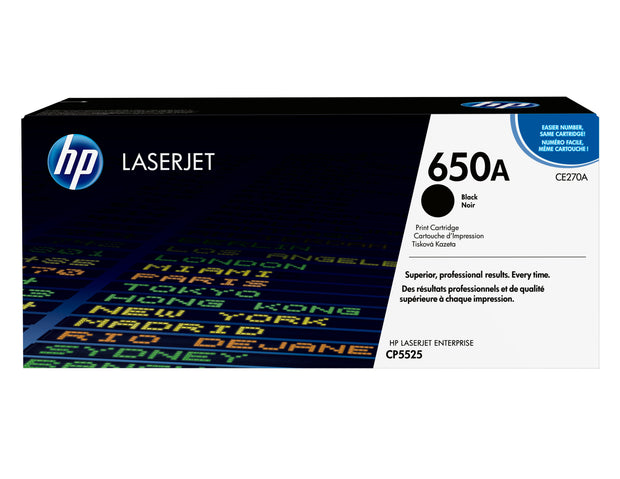 HP 650A svart LaserJet-tonerkassett