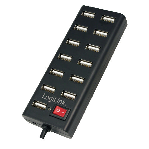 LogiLink UA0126 gränssnittshubbar USB 2.0 480 Mbit/s Svart