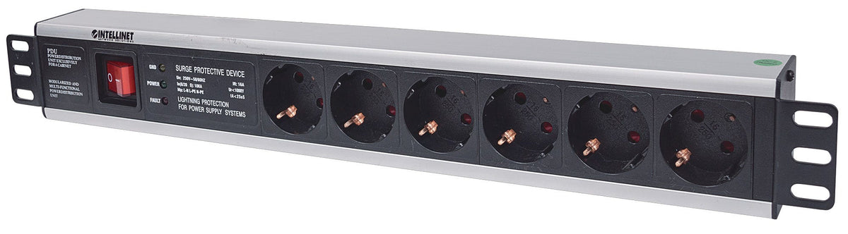 Intellinet 713962 grenuttag 6 AC-utgångar 1.5U Svart
