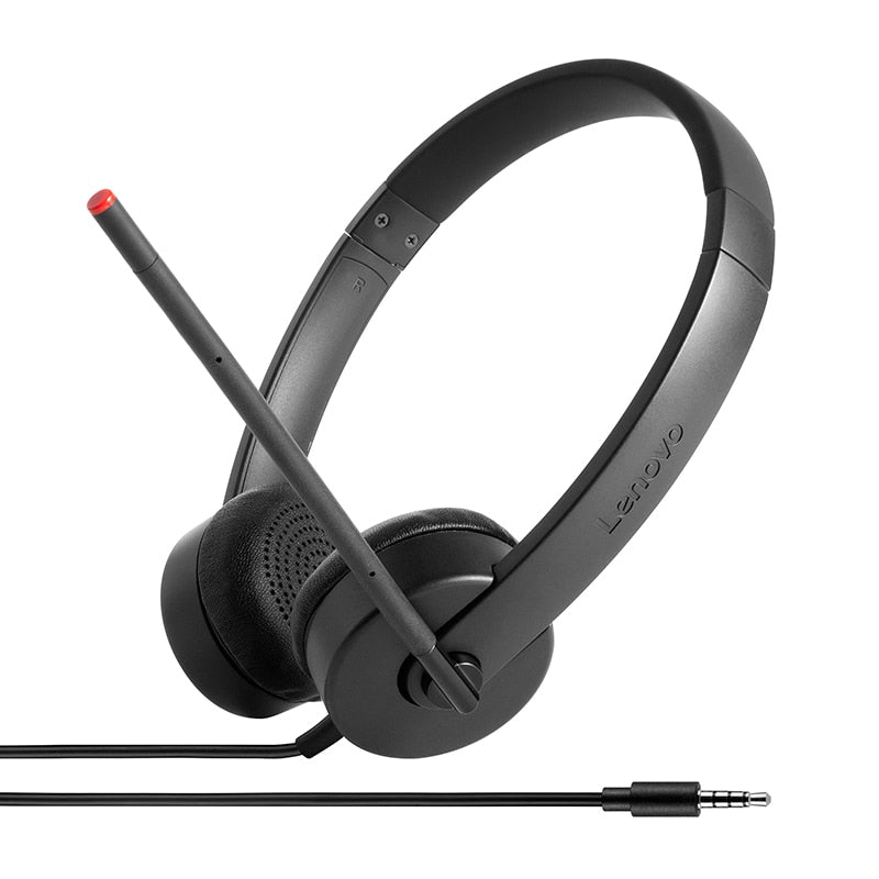 Lenovo Stereo Analog Headset Kabel Huvudband Kontor/callcenter Svart