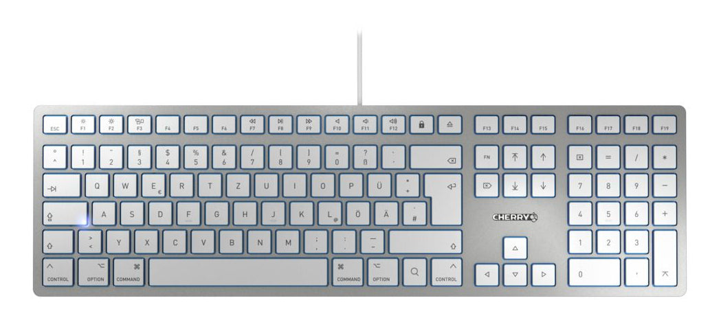 CHERRY KC 6000 SLIM FOR MAC tangentbord Kontor USB QWERTZ tyska Silver