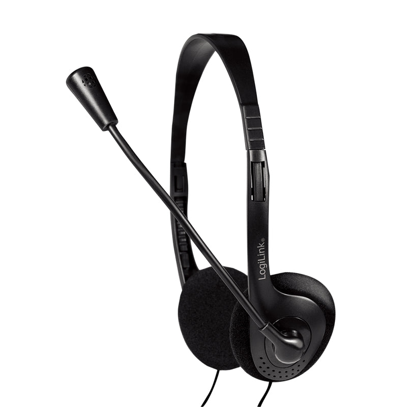 LogiLink HS0052 hörlur och headset Kabel Huvudband Kontor/callcenter Svart