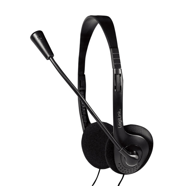LogiLink HS0052 hörlur och headset Kabel Huvudband Kontor/callcenter Svart