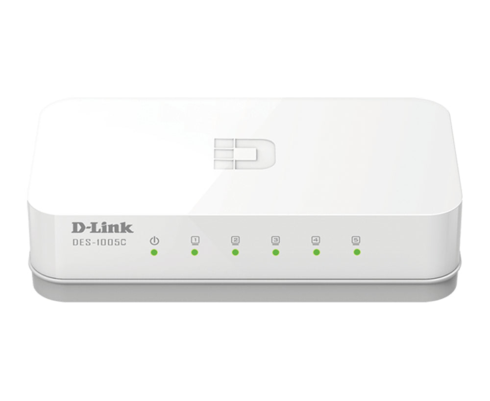 D-Link ES-1005C/E Ohanterad Fast Ethernet (10/100) Skrivbord Vit