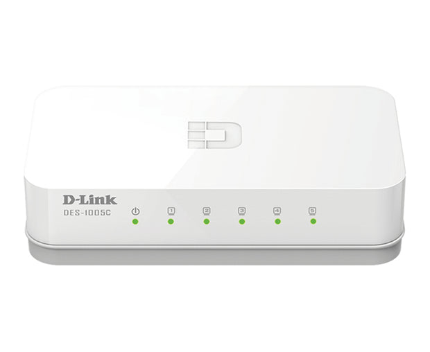 D-Link ES-1005C/E Ohanterad Fast Ethernet (10/100) Skrivbord Vit