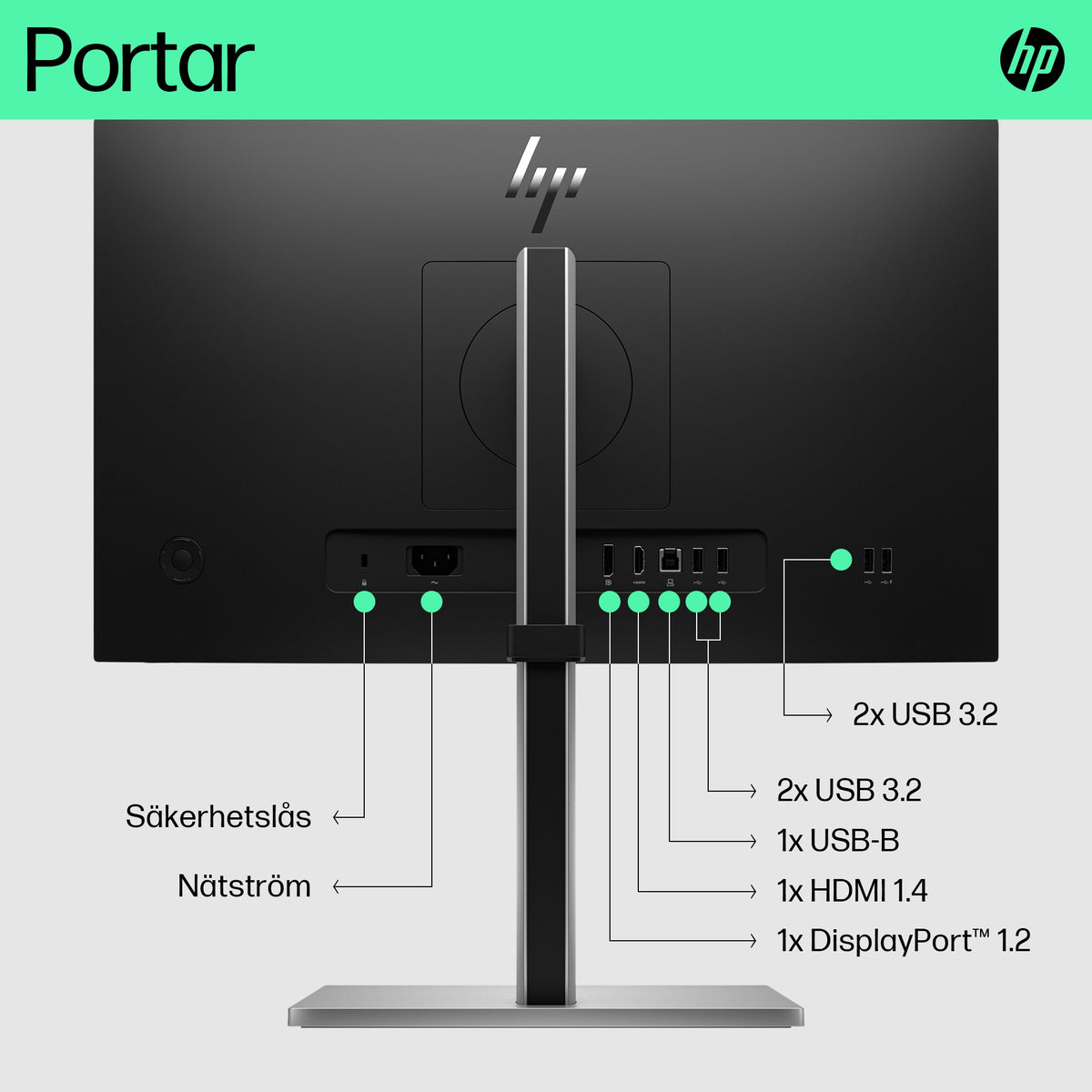 HP E-Series E22 G5 FHD-skärm - 21.5"