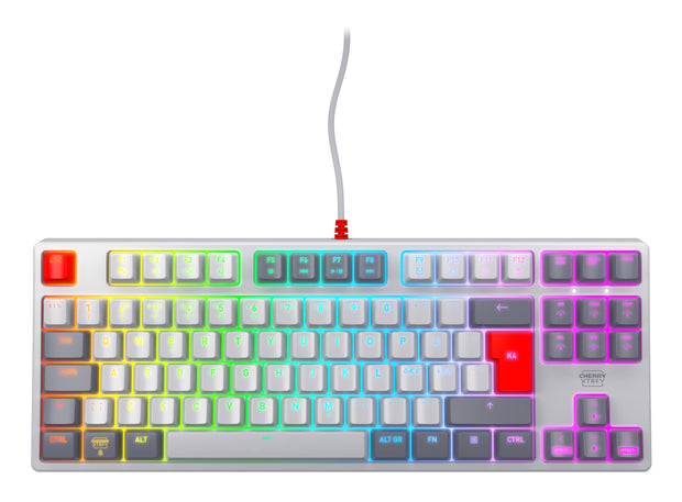 CHERRY K4V2 TKL tangentbord Spela USB QWERTY Nordic Grå