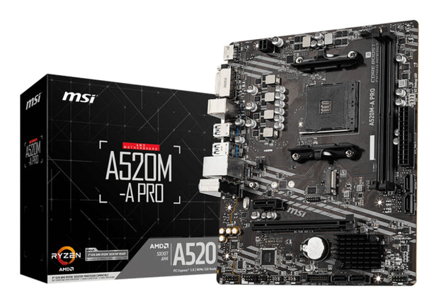 MSI A520M-A PRO moderkort AMD A520 Uttag AM4 micro ATX