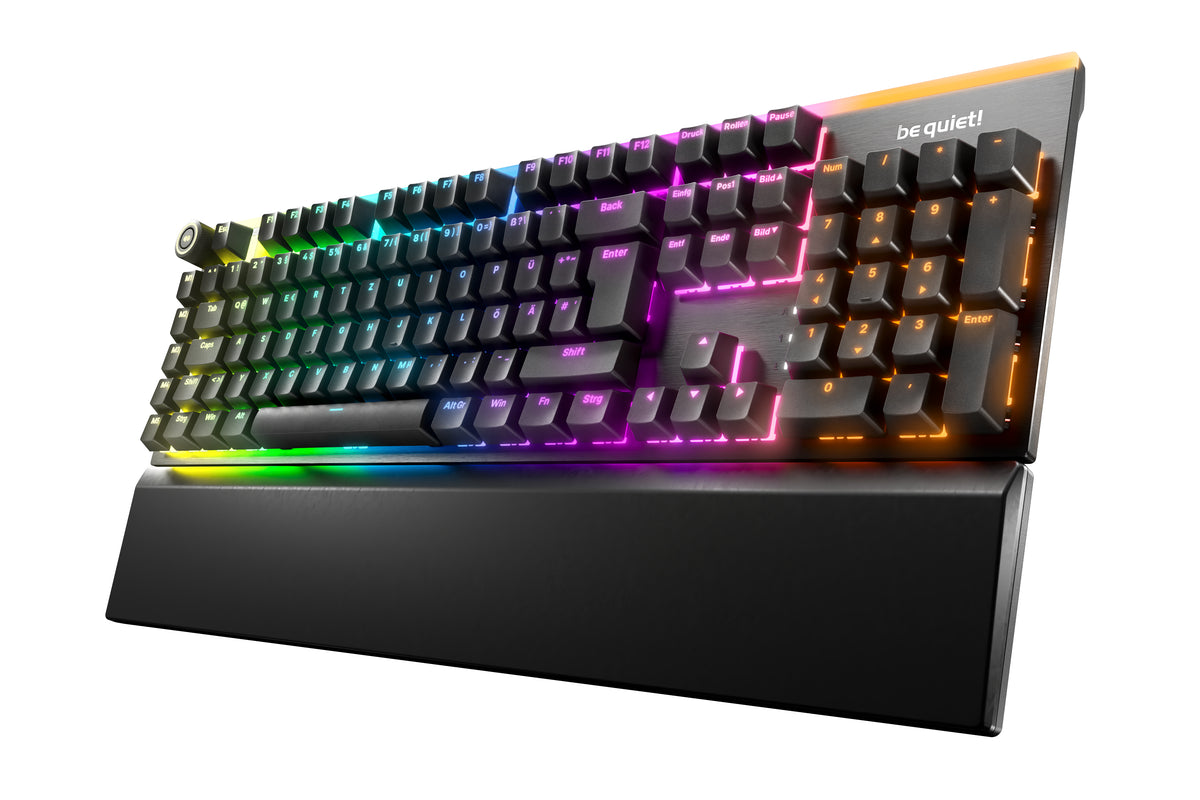 be quiet! Light Mount Silent Tactile DE ISO tangentbord Spela USB QWERTZ tyska Svart