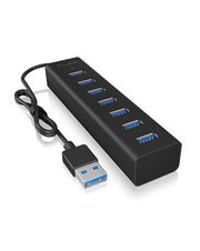 ICY BOX IB-HUB1700-U3 USB 3.2 Gen 1 (3.1 Gen 1) Type-A 5000 Mbit/s Svart