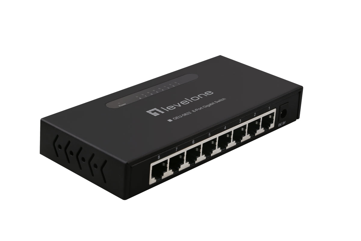 LevelOne GEU-0822 nätverksswitchar Ohanterad Gigabit Ethernet (10/100/1000) Svart