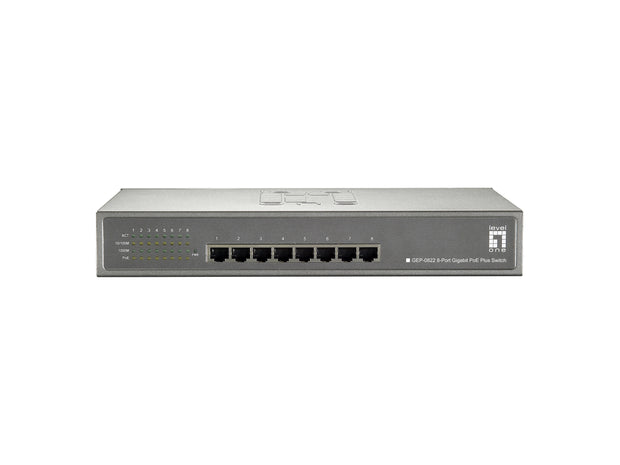 LevelOne GEP-0822 nätverksswitchar Gigabit Ethernet (10/100/1000) Strömförsörjning