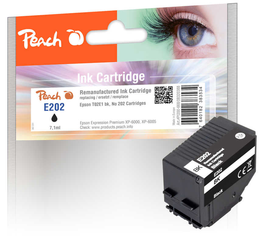 Peach PI200-668 bläckpatroner Kompatibel Standardavkastning Svart