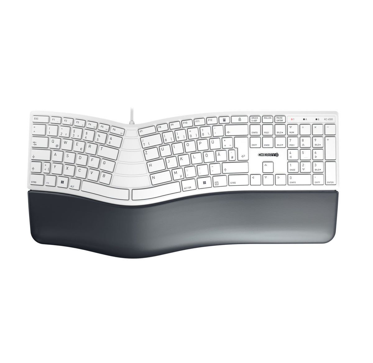 CHERRY KC 4500 ERGO tangentbord Universal USB QWERTZ tyska Vit