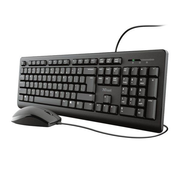 Trust Primo tangentbord Mus inkluderad Kontor USB tyska Svart