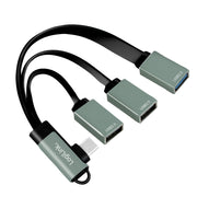 LogiLink UA0361 gränssnittshubbar USB 3.2 Gen 1 (3.1 Gen 1) Type-C 5000 Mbit/s Silver