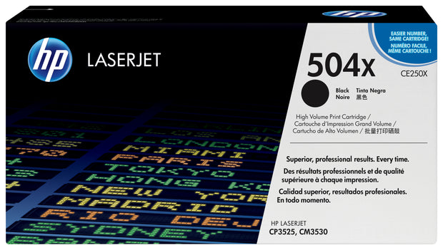 HP 504X svart LaserJet-tonerkassett med hög kapacitet