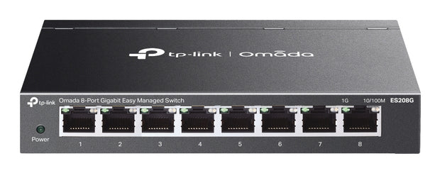 TP-Link Omada ES208G nätverksswitchar hanterad L2 Gigabit Ethernet (10/100/1000) Svart