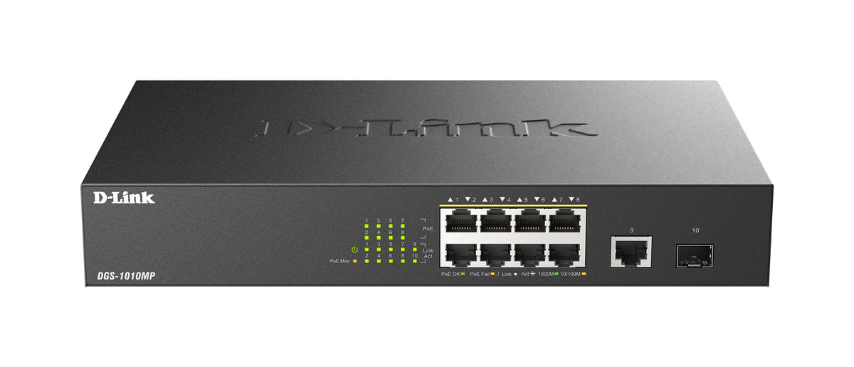 D-Link DGS-1010MP/E nätverksswitchar Ohanterad L2 Gigabit Ethernet (10/100/1000)