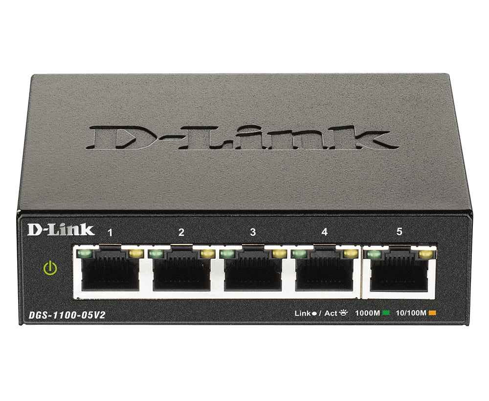 D-Link DGS-1100-05V2/E nätverksswitchar hanterad L2 Gigabit Ethernet (10/100/1000)