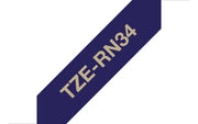 Brother TZE-RN34 etikett-tejp Guld på marinblå