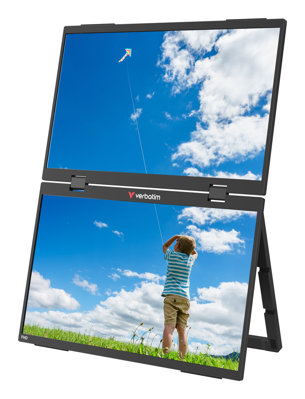 Verbatim Portable 15.6" FHD Dual Monitor Essentials Bärbara monitor Svart
