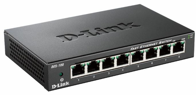 D-Link DES-108 Svart
