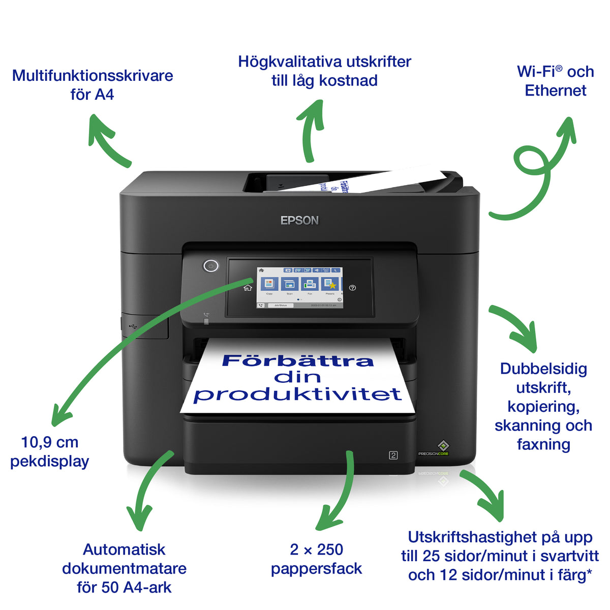 Epson WorkForce Pro WF-4830DTWF - Bläckstråleskrivare - Duplex
