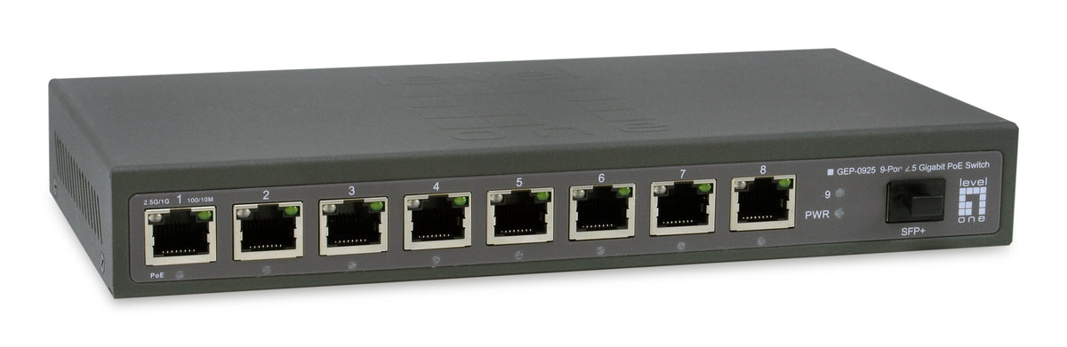 LevelOne GEP-0925 nätverksswitchar Ohanterad 2.5G Ethernet (100/1000/2500)