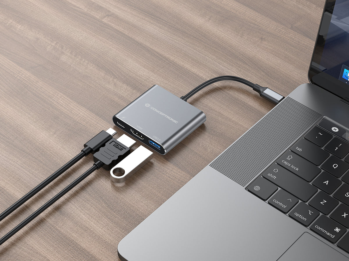 Conceptronic DONN18G dockningsstationer för bärbara datorer Kabel USB 3.2 Gen 1 (3.1