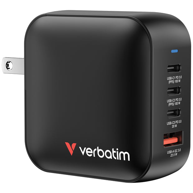 Verbatim Mini GaN Charger 100W Universal Svart AC Snabb laddning inomhus