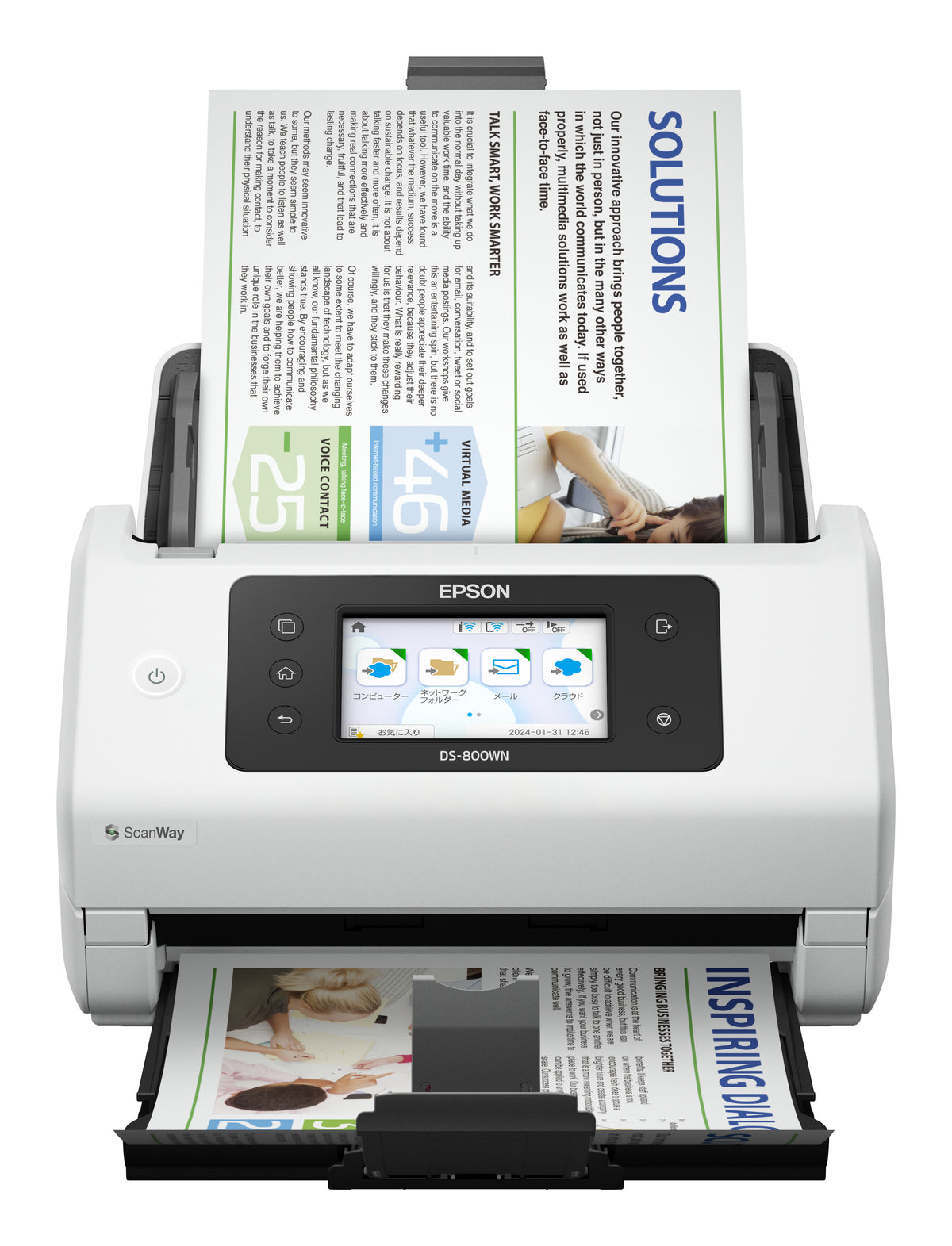 Epson WorkForce DS-800WN Arkmatad skanner 600 x 600 DPI A4 Vit