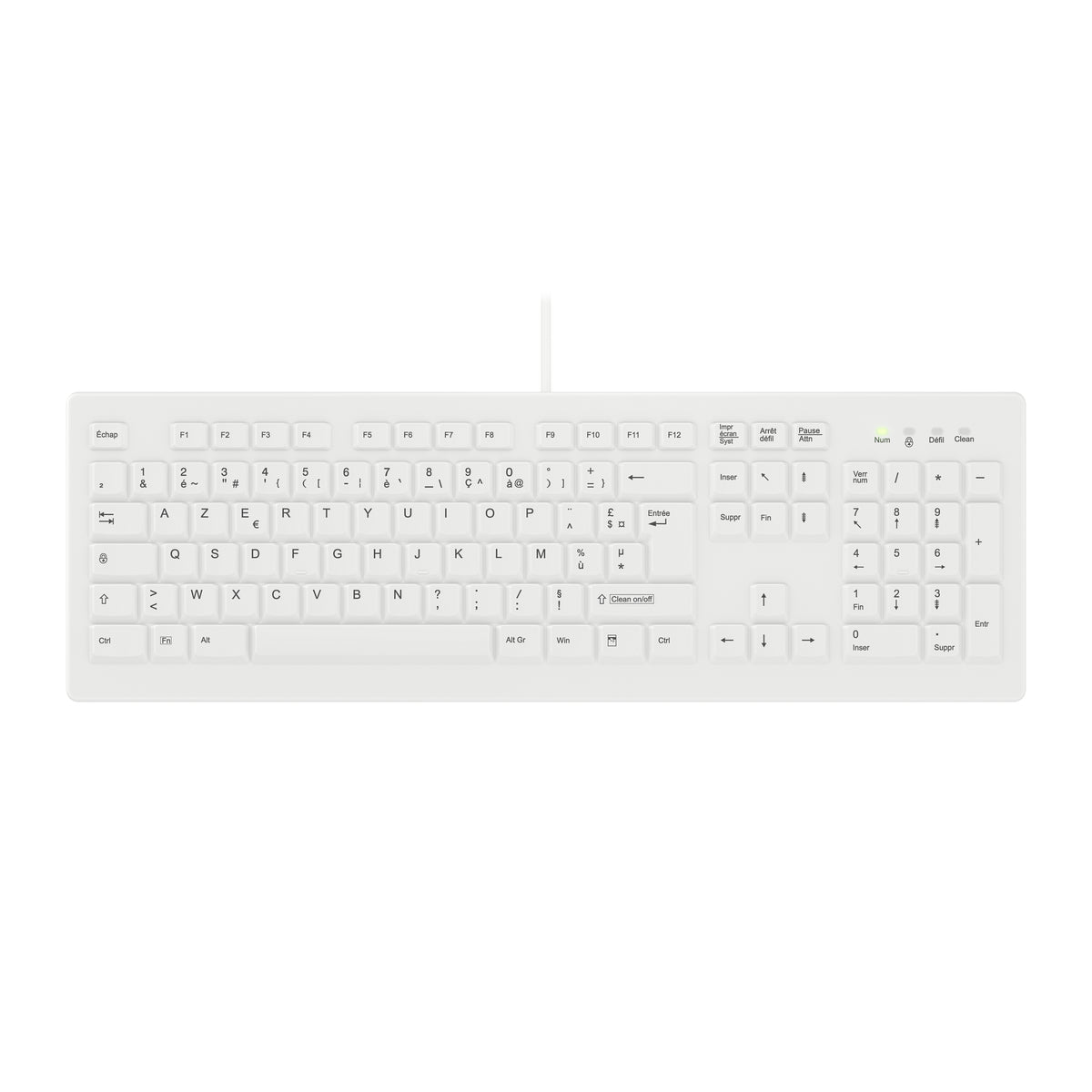 Contour Design Active Key AK-C8100F-U1-W/FR tangentbord Medical USB AZERTY Fransk Vit