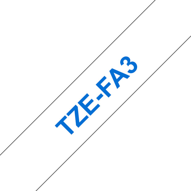 Brother TZE-FA3 etikett-tejp Blå på vit