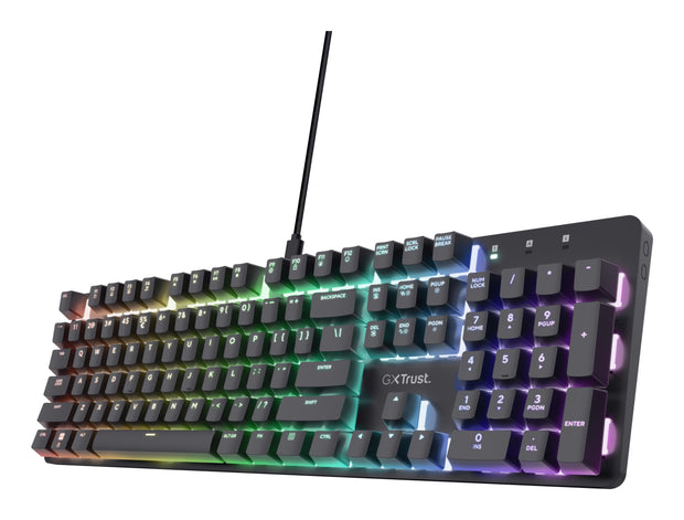 Trust GXT 871 Zora tangentbord Spela USB tyska Svart