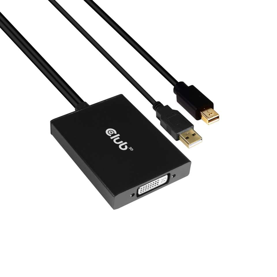CLUB3D cac-1130 0,6 m MiniDP/USB-A DVI-D Svart