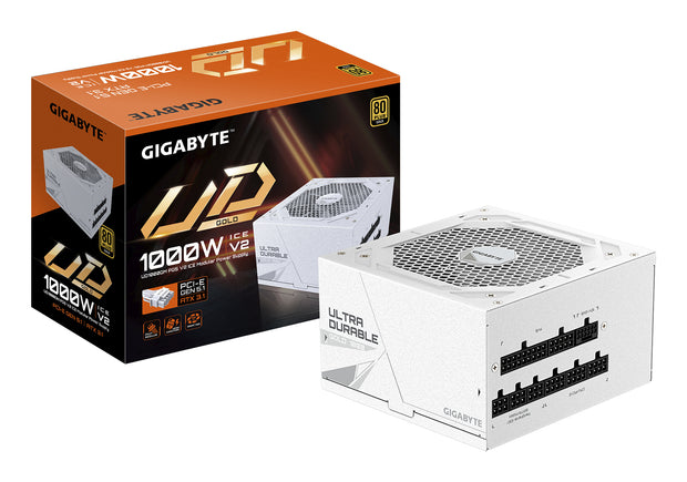 GIGABYTE UD1000GM PG5 V2 ICE strömförsörjningsenheter 1000 W 20+4 pin ATX Vit