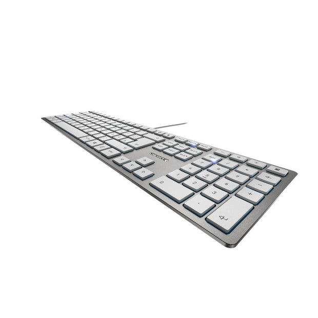 CHERRY KC 6000 Slim tangentbord Universal USB AZERTY Belgiskt Silver