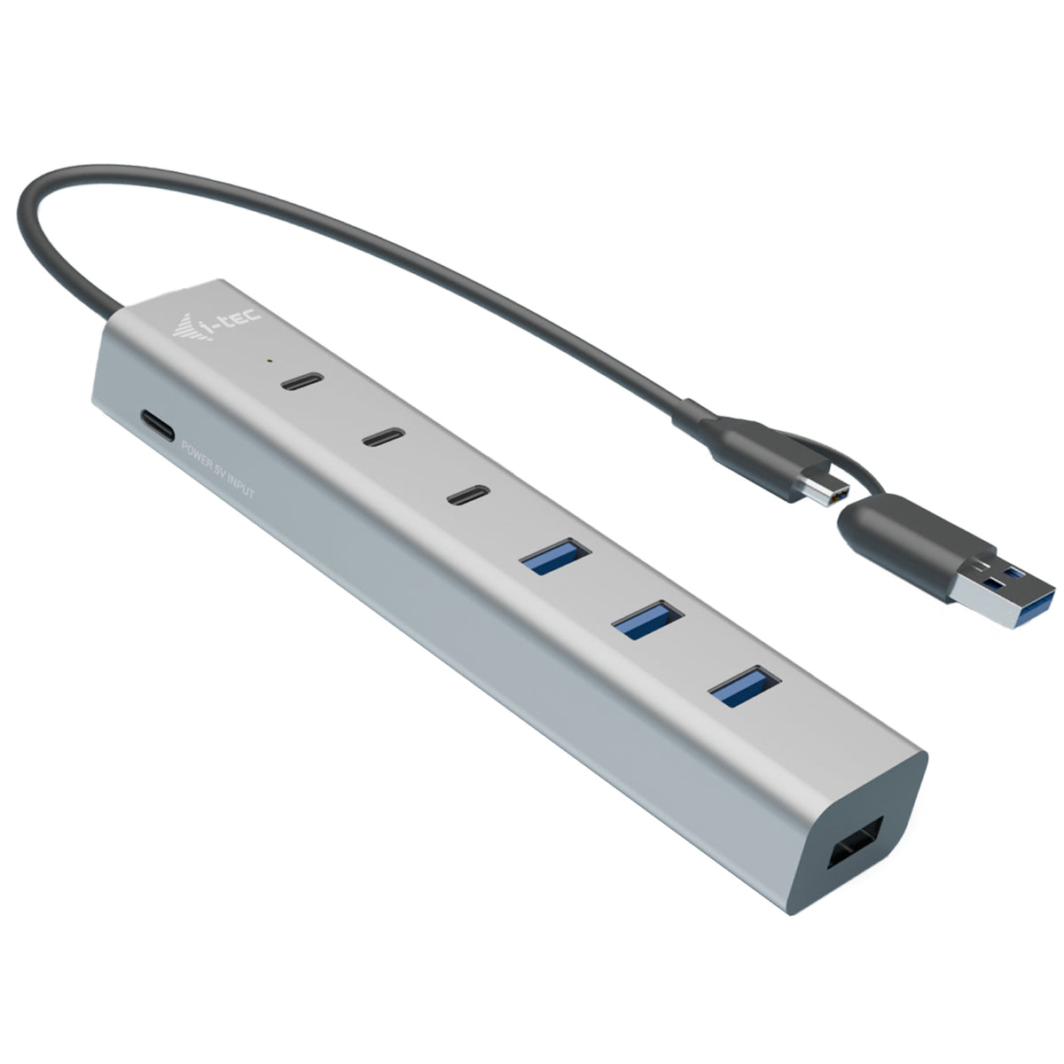 i-tec CAHUBMETAL7 gränssnittshubbar USB 3.2 Gen 1 (3.1 Gen 1) Type-A + Type-C 5