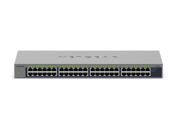 NETGEAR GS748 Ohanterad Gigabit Ethernet (10/100/1000) Grå