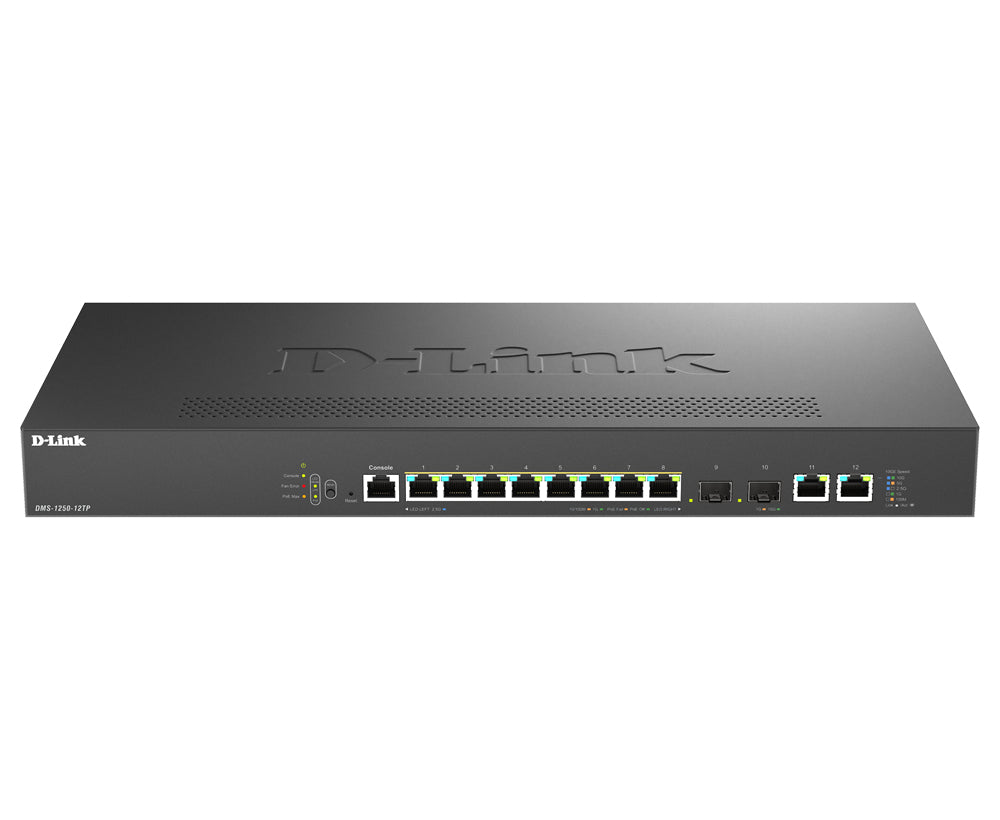 D-Link DMS-1250-12TP/E nätverksswitchar hanterad 2.5G Ethernet (100/1000/2500)