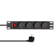 LogiLink PDU4B01 grenuttag 4 AC-utgångar 1U Svart